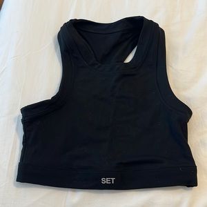 Set active black sportsbody high neck bra